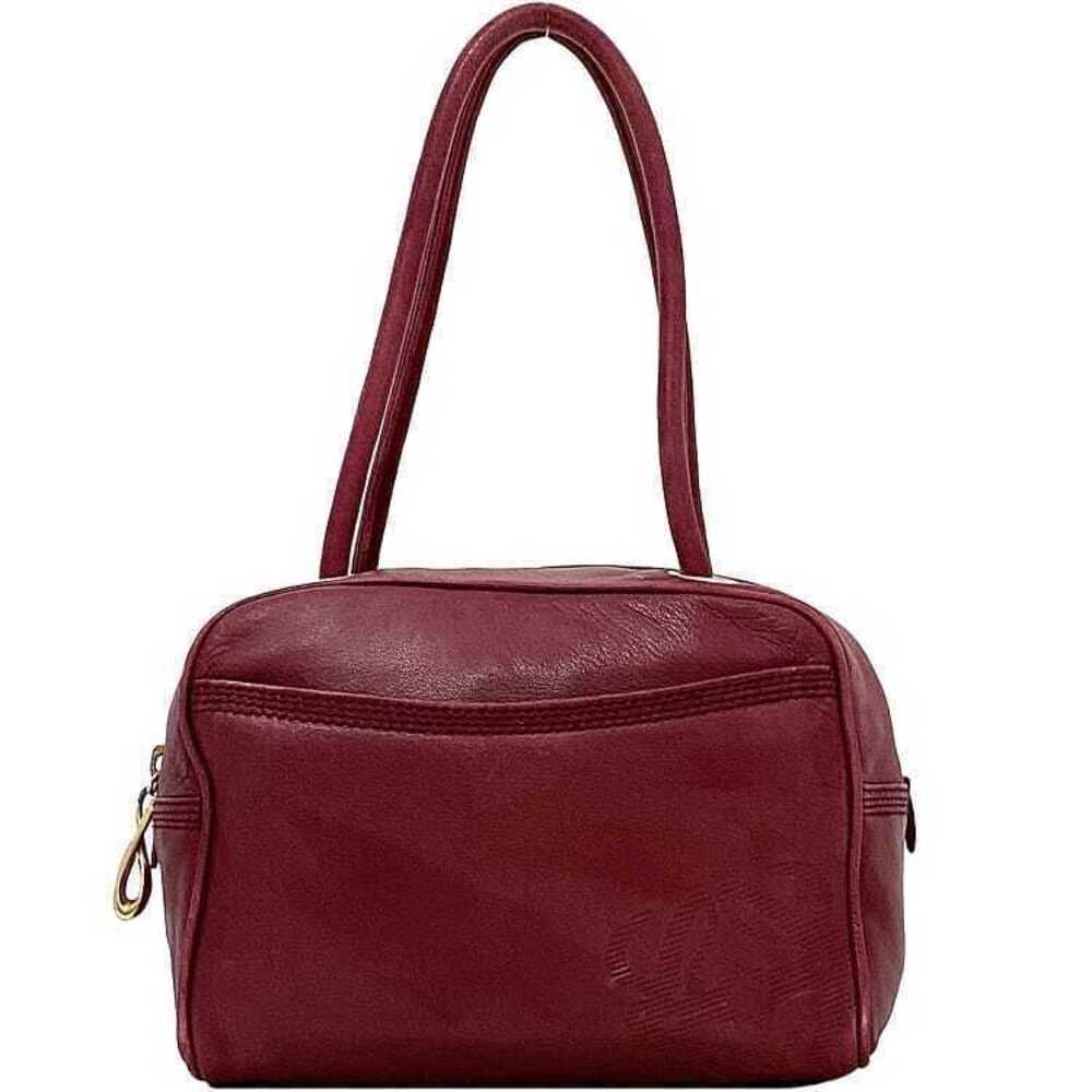 Loewe Handbag Bordeaux Purple Anagram Nappa leather bag Red zip Soft Boston